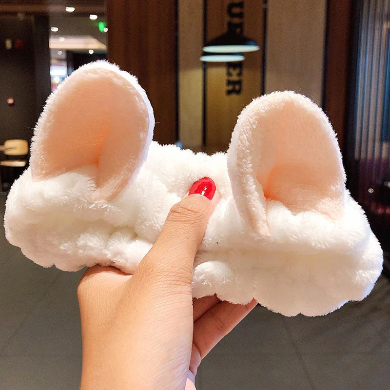 Wash Face Hair Holder Hairbands Soft Warm Coral Fleece Bow Animal Ears Headband For Women Girls Turban Fashion Hair Accessories - Deanwangkt