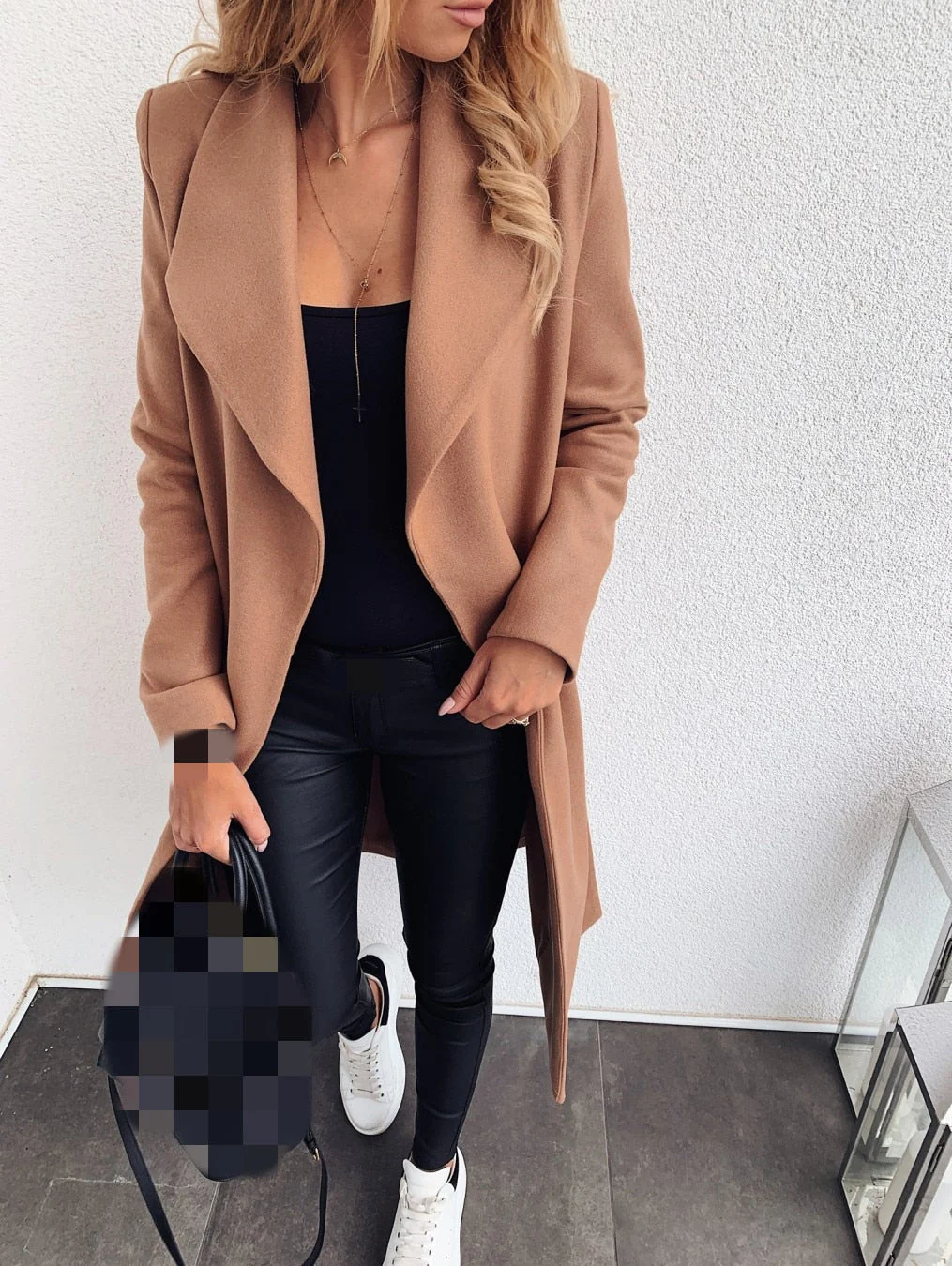 deanwangkt  Spring Wool Women's Coat Trench Lace Up Long Black Coats Female Elegant Autumn Fashion Casual Outerwear Ladies Clothing - Deanwangkt