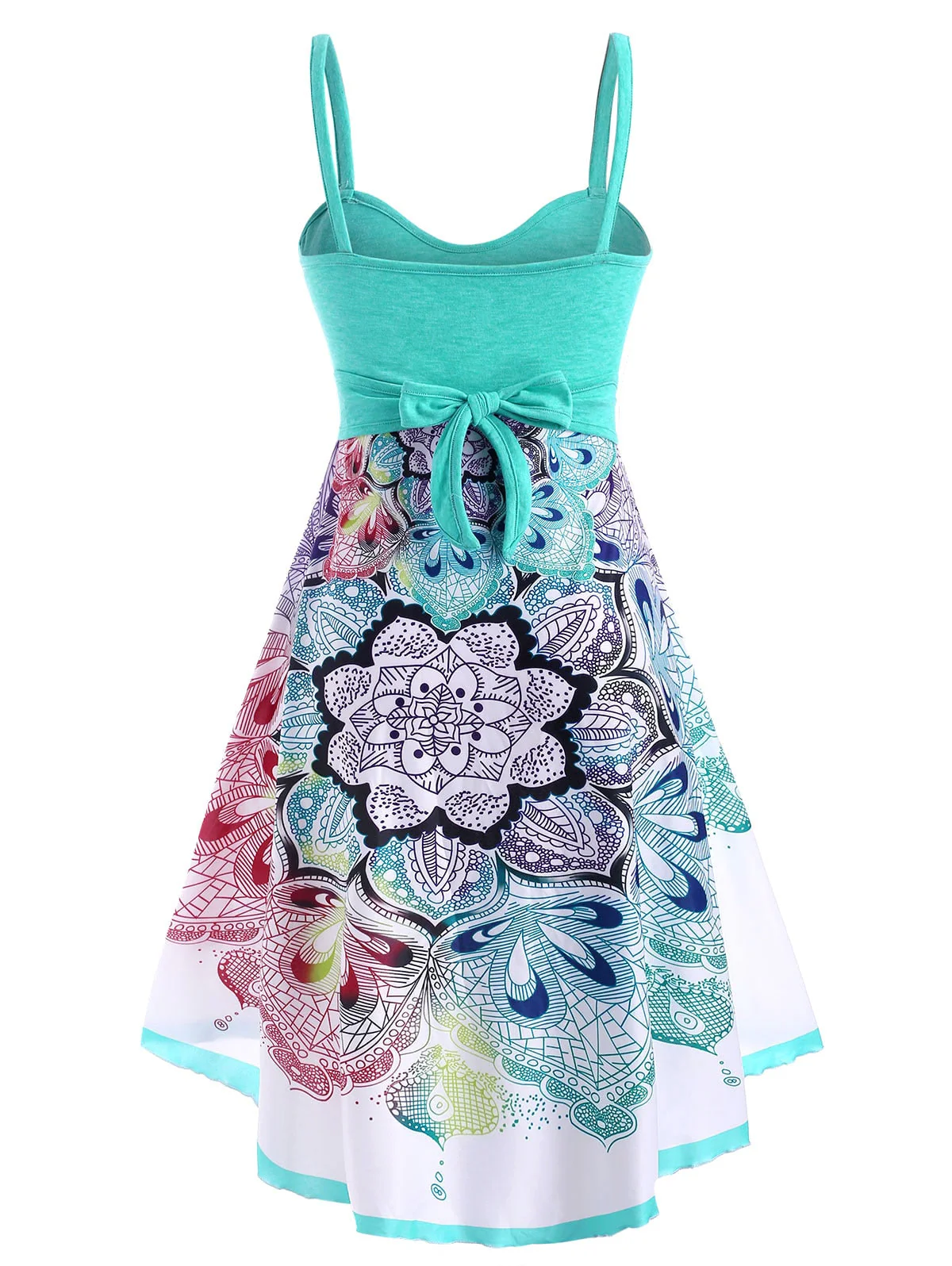 deanwangkt Plus Size Bohemian Dress Women Casual Flower Crossover Sleeveless Dress Spaghetti Strap Holiday Beach Dress Vestidos - Deanwangkt