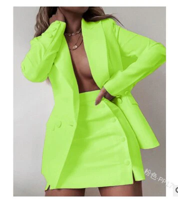 deanwangkt  New Fashion 2 Piece Set Women Streetwear Candy Colour Basic Blazer Sets Coat + Shorts Slim Suit Jacket - Deanwangkt