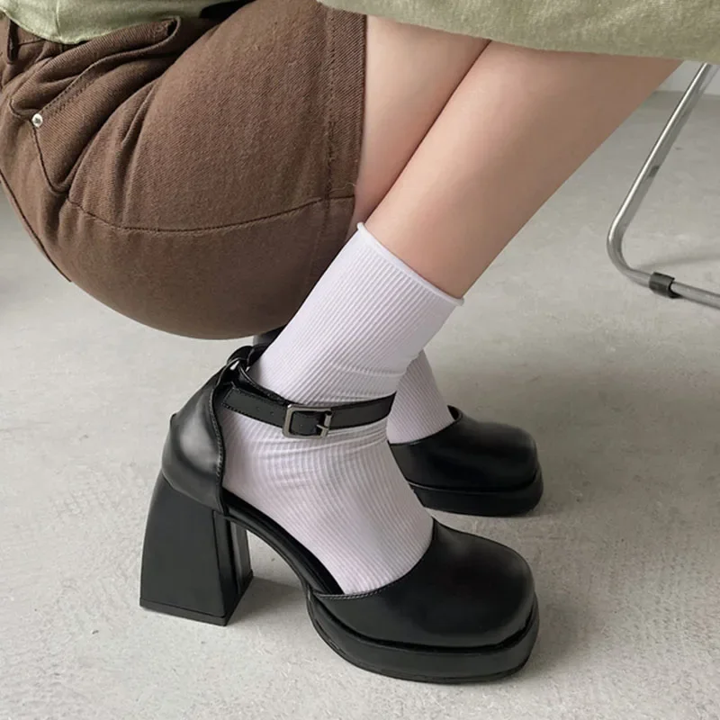 deanwangkt Women Mary Janes High Heels Shoes Thick Platform Lolita Sandals  New Designer Brand Summer Party Pumps Shoes Mujer Zapatos - Deanwangkt