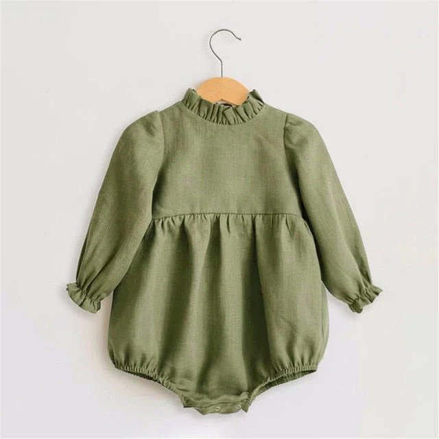 Baby Girl Rompers for 0-24M Long Sleeve Romper Jumpsuits One-piece New Fashion 100% Organic Cotton Newborn Baby Girl Clothes - Deanwangkt