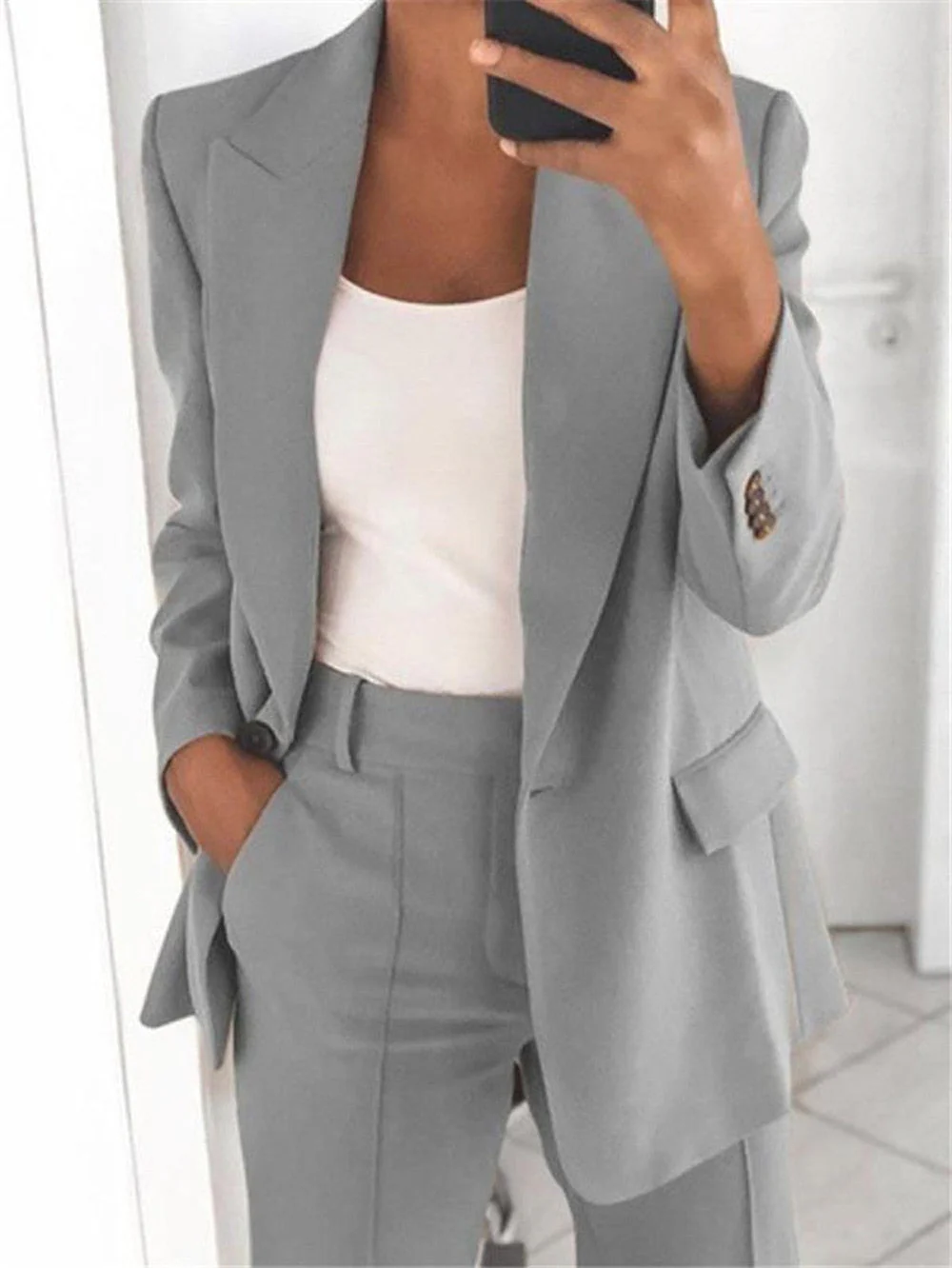 deanwangkt  Spring Blazer Women Coat Loose Jacket Solid Green Casual Blazers Woman Fashion OL Formal Elegant Female Coats Office Lady - Deanwangkt
