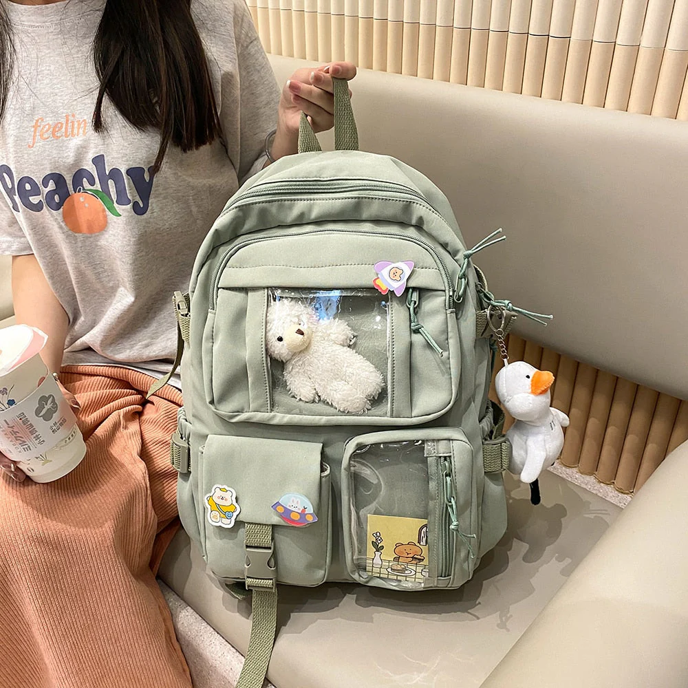 Back To School Cute Women Large Capacity Backpack Female Japanese High Schoolbag College Lady Laptop Backpacks Kawaii Girl Travel Book Bags - Deanwangkt