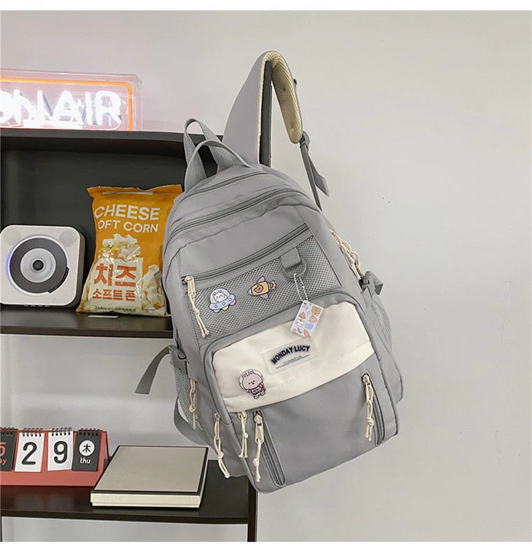 BACK TO SCHOOL   Fashion Teenage Schoolbag Waterproof Black Men Mochila High Capacity Girls Bagpack Women Backpack Nylon Travel Bag - Deanwangkt