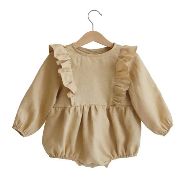 Baby Girl Rompers for 0-24M Long Sleeve Romper Jumpsuits One-piece New Fashion 100% Organic Cotton Newborn Baby Girl Clothes - Deanwangkt