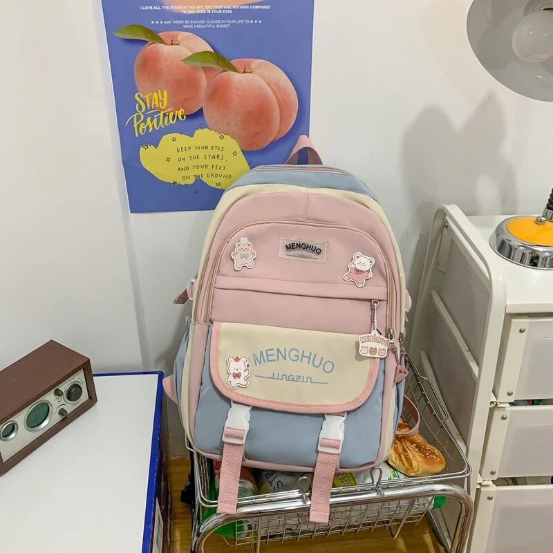 Back to school  High Shool Girls Fashion Bagpack Waterproof College Laptop Backpack Cute Student Bookbag Women Travel Mochila Kawaii - Deanwangkt