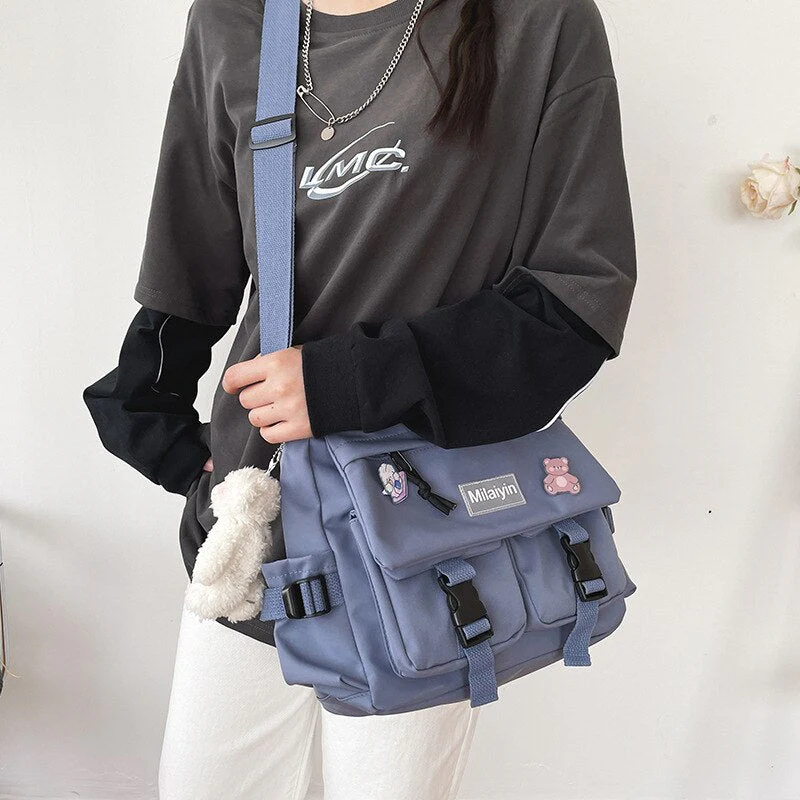 deanwangkt  New Student Fashion Bag Women Nylon Bag Crossbody Bags For Women Multipockets Messenger Bag Book Bags School Bags Shoulder Bag - Deanwangkt