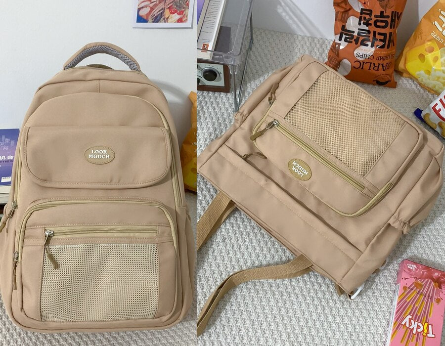 Back to school   Fashion Kawaii Student Schoolbag 2pcs Set Bag Girls Cute Waterproof Backpack Travel Mochila Teens Bookbag Shoulder Bag - Deanwangkt