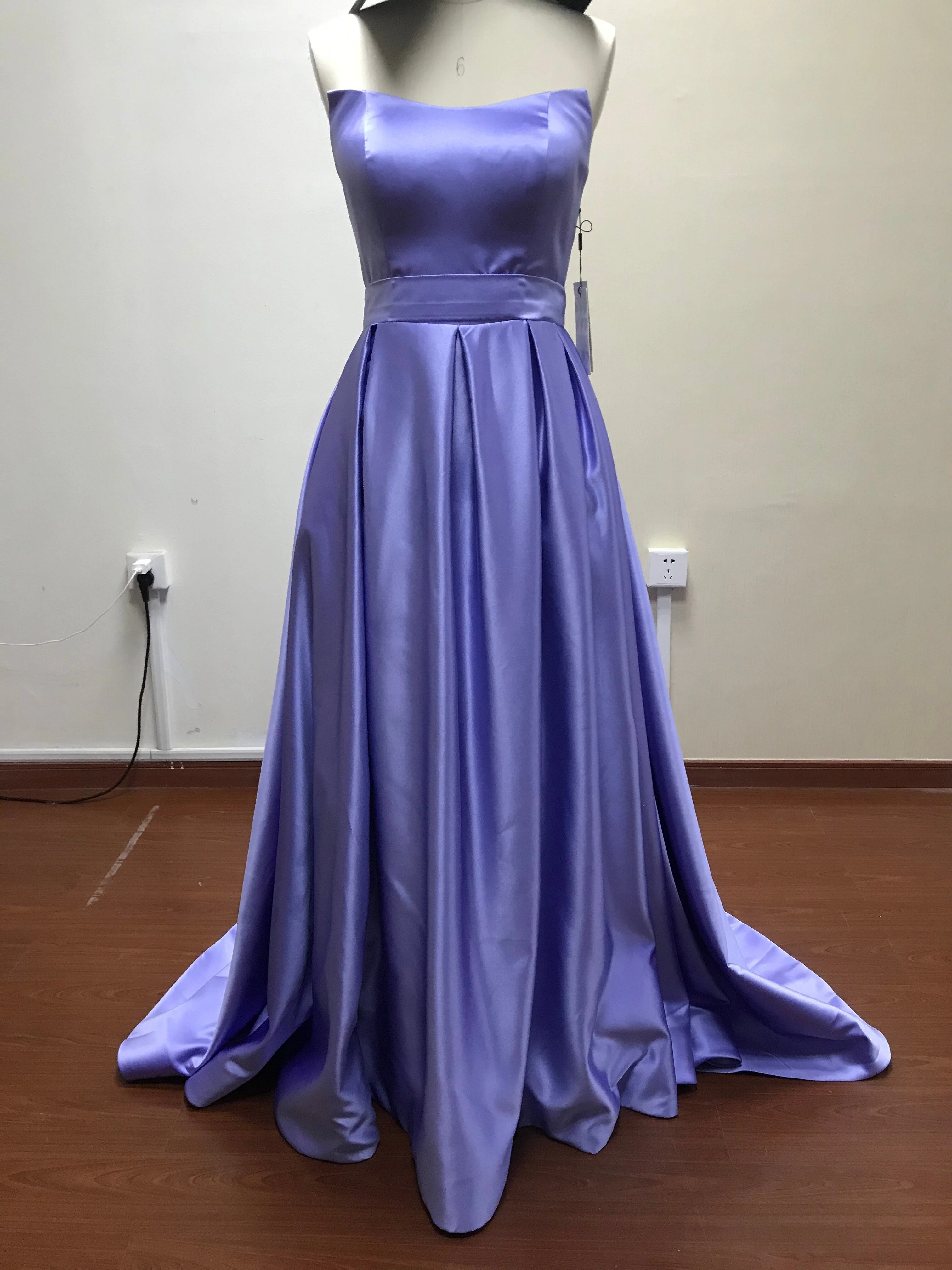 Prom Dresses  with High Slit Satin Purple Vestidos De Gala Evening Party Dresses Prom Gown Robe De Soiree - Deanwangkt