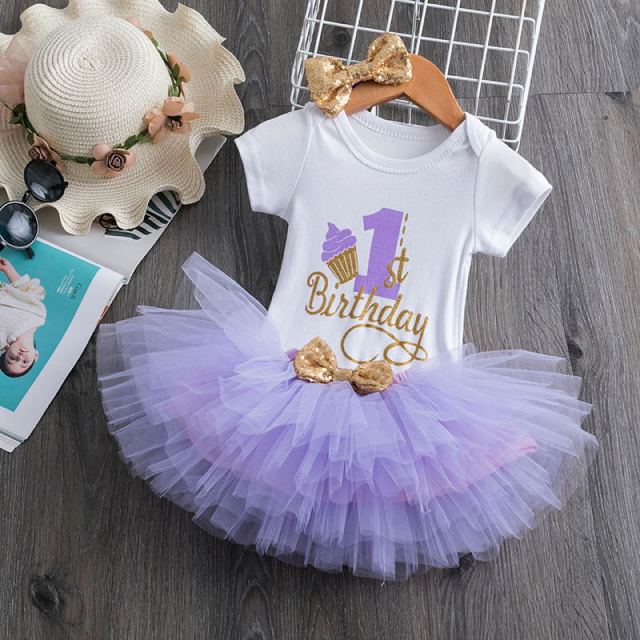 deanwangkt My Little Baby Girl First 1st Birthday Party Dress Cute Pink Tutu Cake Outfits Infant Dresses Baby Girls Baptism Clothes 0-12M - Deanwangkt