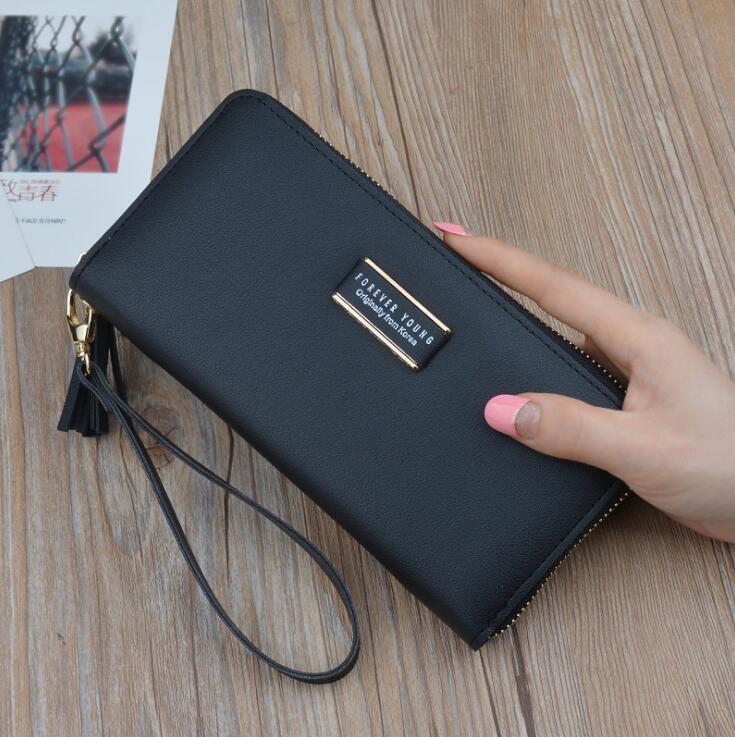 deanwangkt  BACK TO COLLEGE    Designer Brand Clutch Wallet Large Capacity Card Holder Money Bag Female Purse Ladies Tassel Wristband Carteira - Deanwangkt