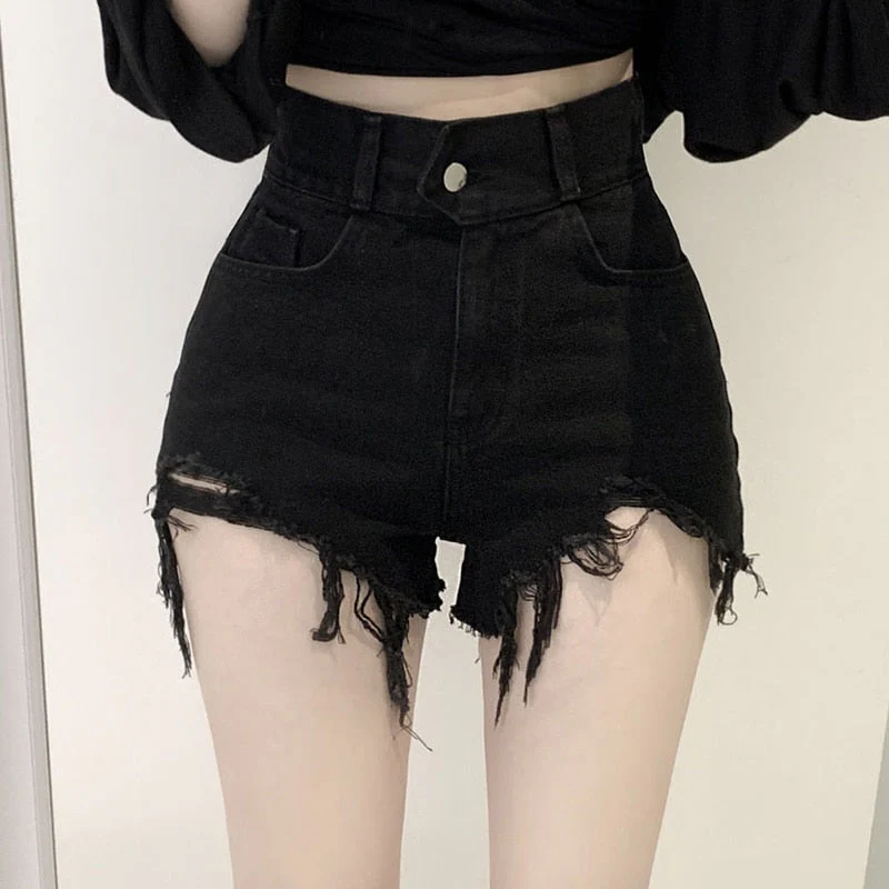 Graduation Gifts Vintage Ripped Jeans Shorts Women Plus Size High Waist Denim Shorts Female Summer Chic Streetwear Stylish Sexy Hot Shorts Girls - Deanwangkt