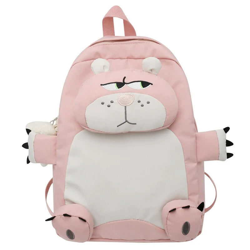 Back To School Cute Bear Young Girl School Backpack Female Large Capacity Kawaii Back Pack Mochila Pink Women Bagpack Nylon Cartoon Schoolbag - Deanwangkt