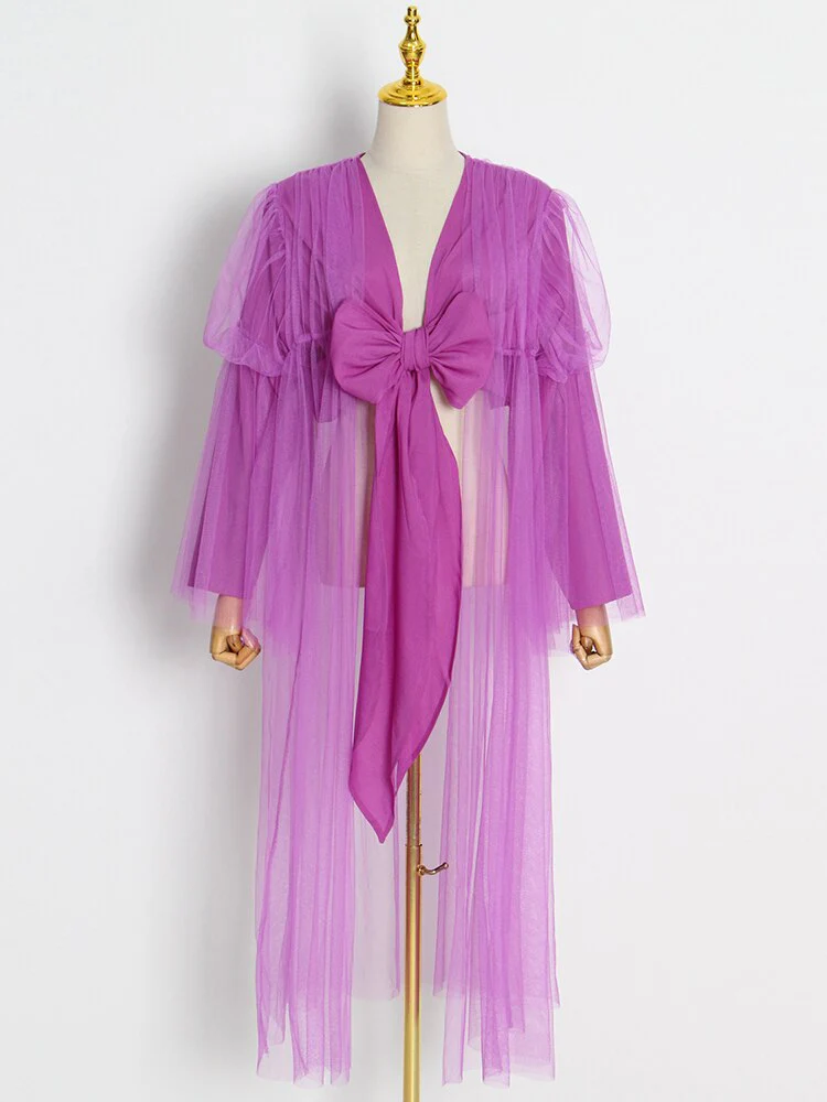 deanwangkt Casual Solid Shirt For Women V Neck Long Sleeve Patchwork Sheer Mesh Blouses Female Spring Clothing Style New - Deanwangkt