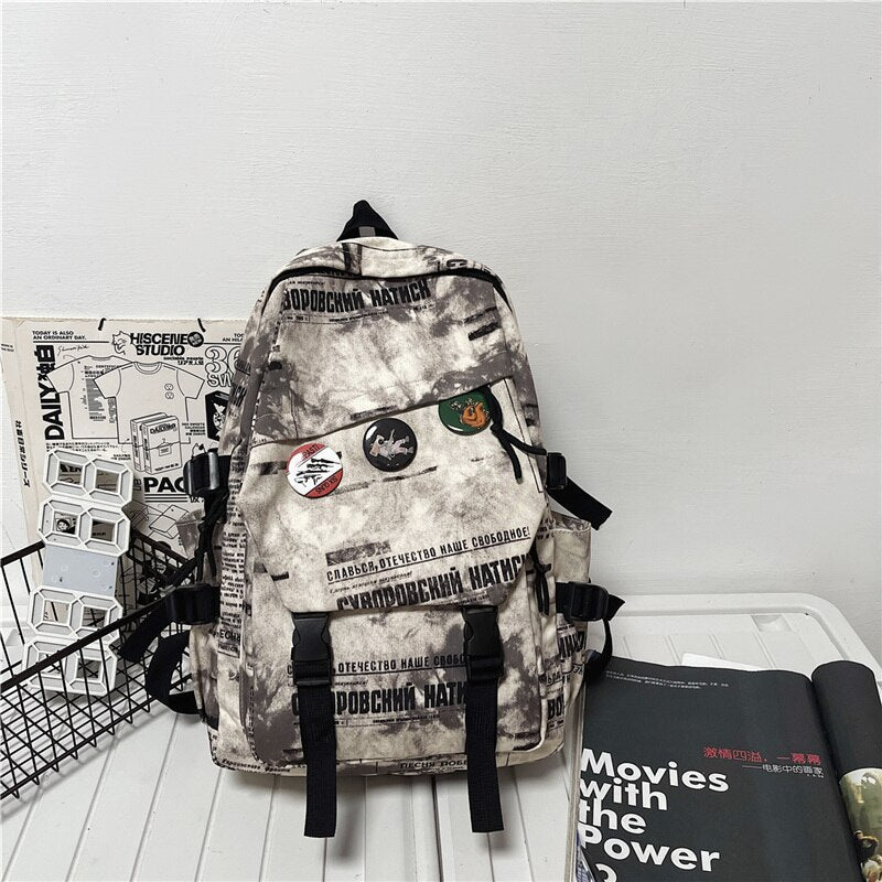 BACK TO COLLEGE  Fashion Men Backpack Student Bookbag Lover Travel Mochila Schoolbag Laptop Rucksack High School High-capacity Knapsack - Deanwangkt