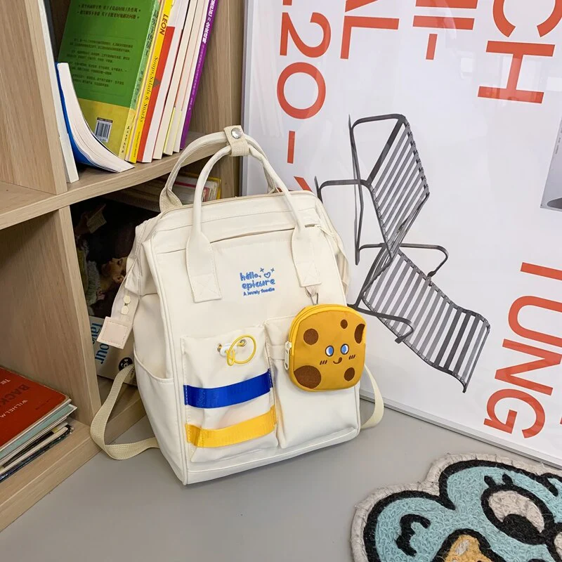 BACK TO COLLEGE  Fashion Girls Cute Backpack Sweet Kawaii Teenager Schoolbag Rucksack High School Mochila Bookbag Nylon Shoulder Bag - Deanwangkt