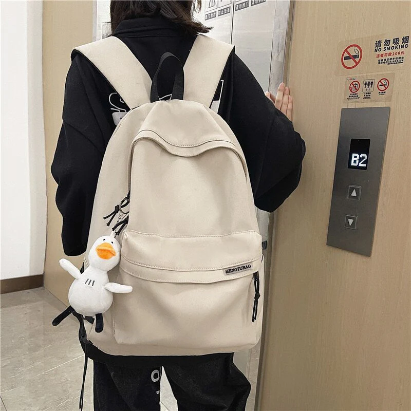 Back to school  Fashion Teens Bookbag Simple Women Rucksack Travel Bag Mochila High School Schoolbag for Girls Boys Black Backpack - Deanwangkt