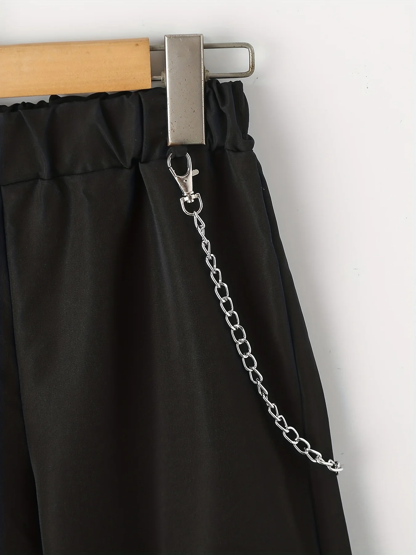 Boys Casual Cargo Pants With Chain Decor, Elastic Waist Jogger Pants With Pocket, Kids Clothing - Deanwangkt