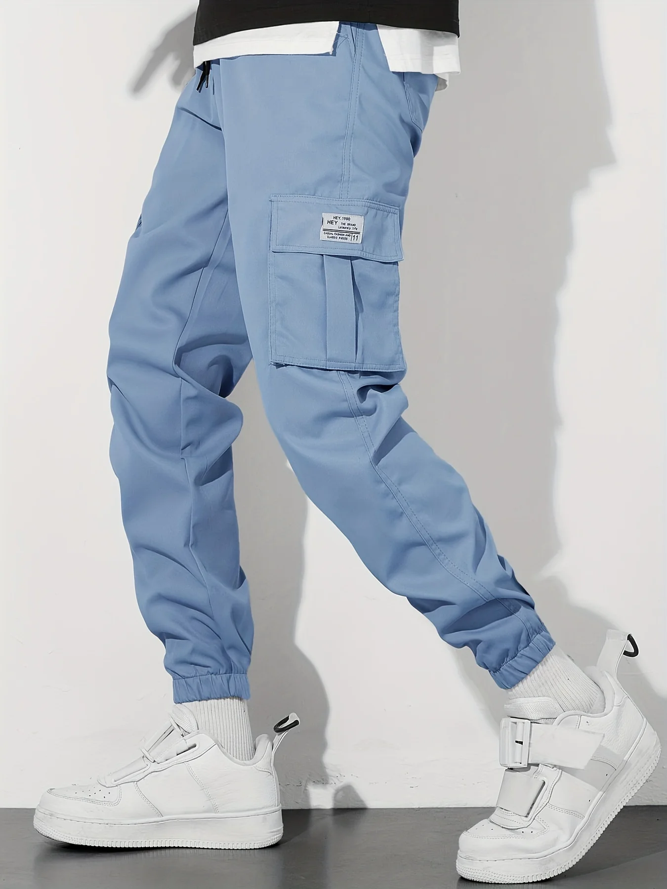 deanwangkt Classic Design Multi Flap Pockets Cargo Pants, Men's Casual Techwear Drawstring Cargo Pants Hip Hop Joggers For Autumn Summer Outdoor - Deanwangkt