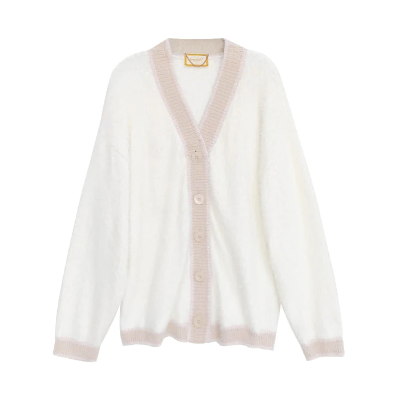 deanwangkt  Autumn Elegant Fur Knitted Cardigan Women Korean Style Sweater Coats Female Kawaii Clothing Outwear Party Tops Chic Y2k - Deanwangkt