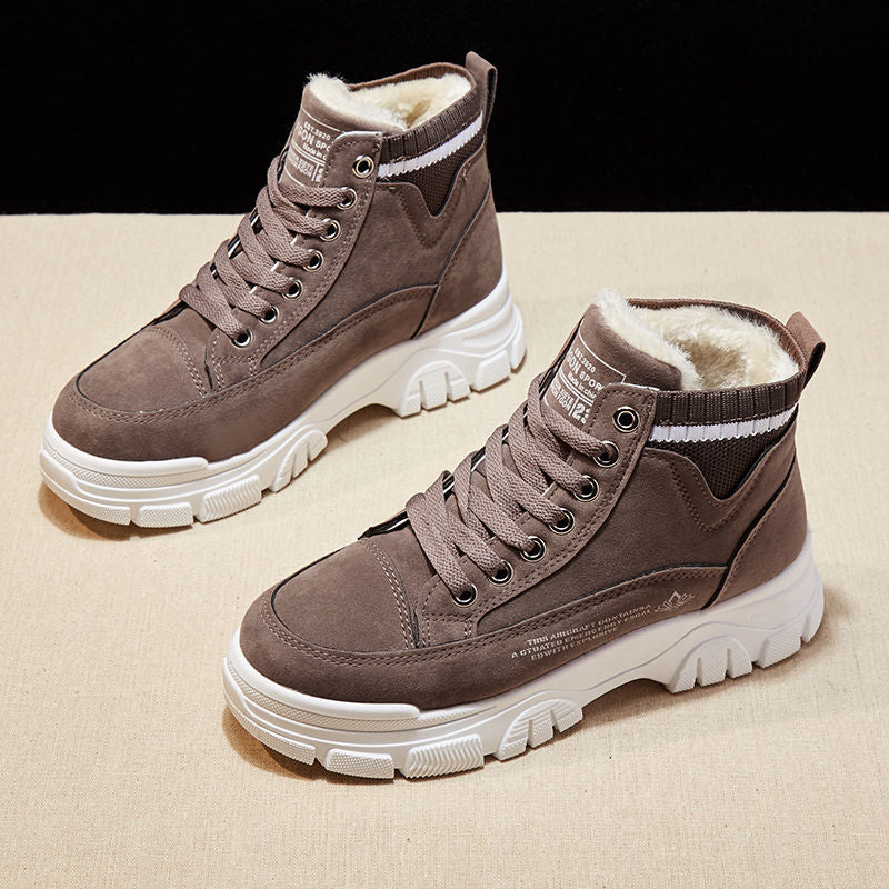 DEANWANGKT Ladies Casual Shoes Lace-Up Fashion Sneakers Platform Snow Boots Winter Women Boots Warm Plush Women's Shoes  Zapatos De Mujer - Deanwangkt