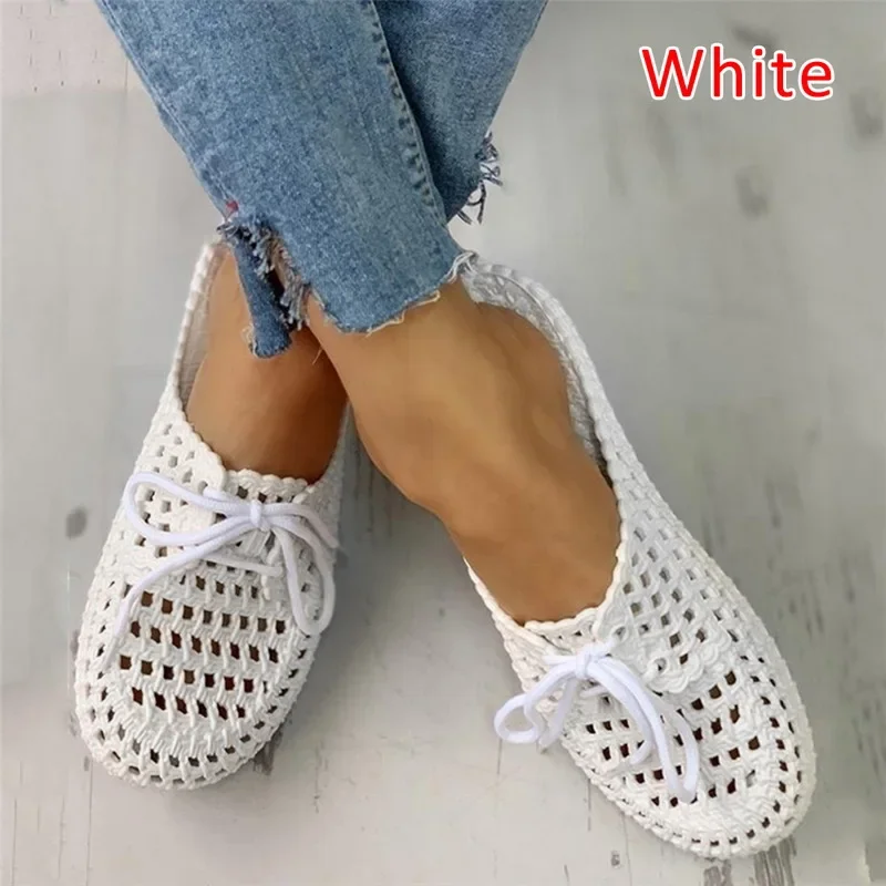 deanwangkt Women's Flip-flops Summer Shoes for Women Sandals Fashion Hollow Out Breathable Beach Shoes Lace-up Ladies Slippers Sandals - Deanwangkt