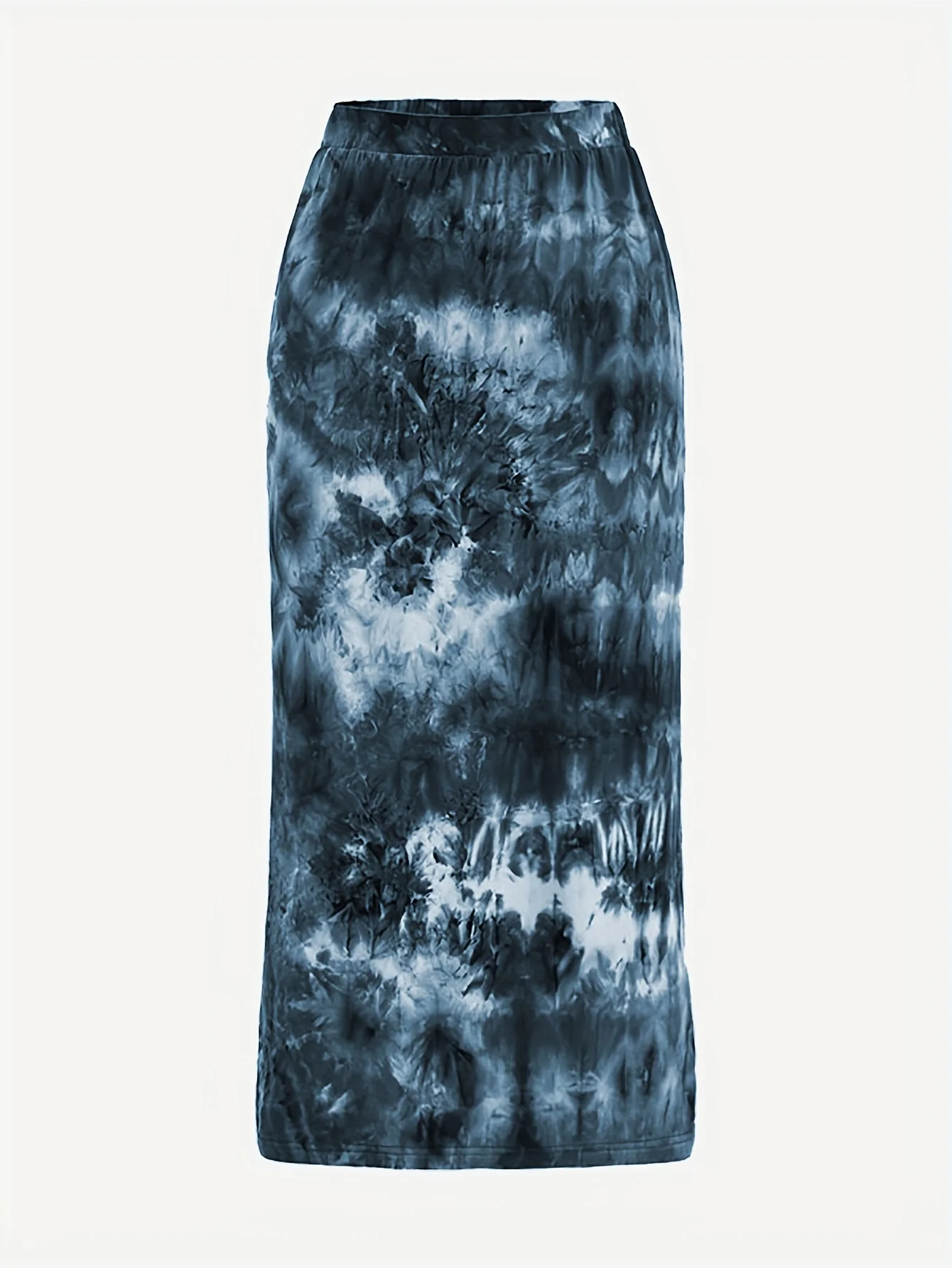 deanwangkt-1 Plus Size Casual Skirt, Women's Plus Tie Dye Elastic Medium Stretch Slim Fit Maxi Skirt - Deanwangkt