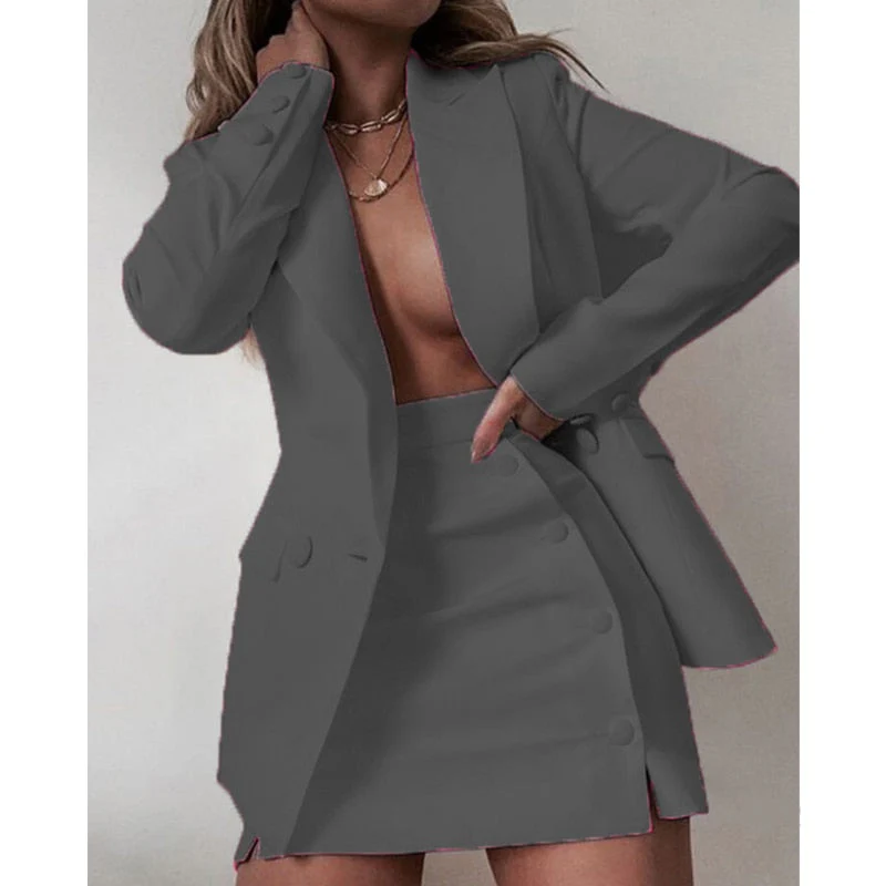 deanwangkt  New Fashion 2 Piece Set Women Streetwear Candy Colour Basic Blazer Sets Coat + Shorts Slim Suit Jacket - Deanwangkt