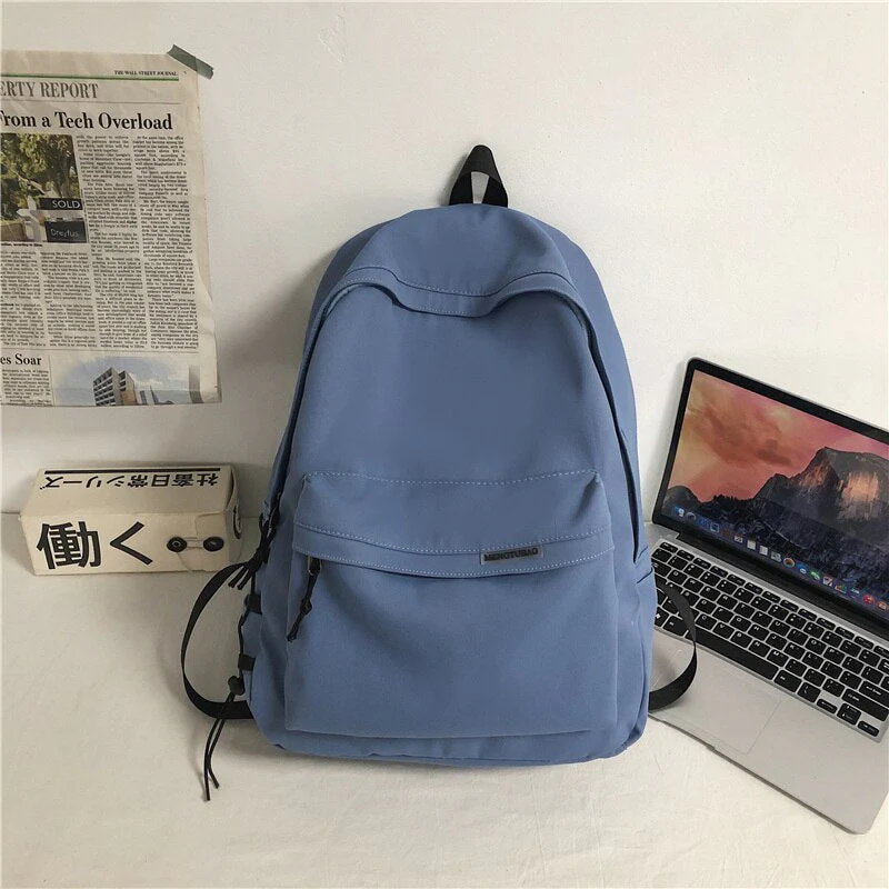 Back to school  Fashion Teens Bookbag Simple Women Rucksack Travel Bag Mochila High School Schoolbag for Girls Boys Black Backpack - Deanwangkt