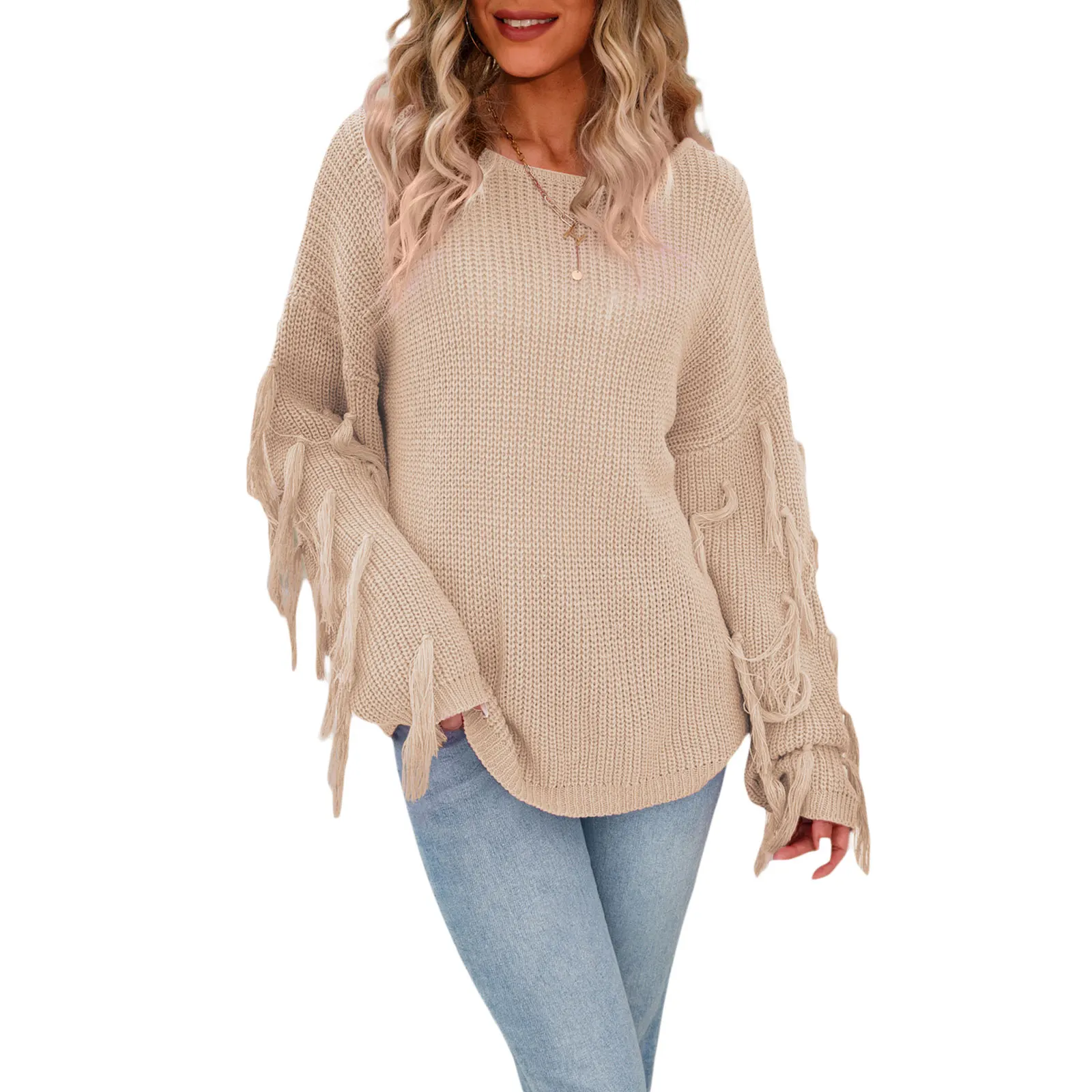 deanwangkt women loose knitted sweater Star Pattern Pullovers Ladies Round Collar Long Sleeve Knitwear Jumpers Y2k Clothes Streetwear - Deanwangkt