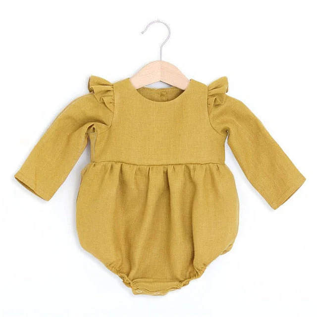 Baby Girl Rompers for 0-24M Long Sleeve Romper Jumpsuits One-piece New Fashion 100% Organic Cotton Newborn Baby Girl Clothes - Deanwangkt