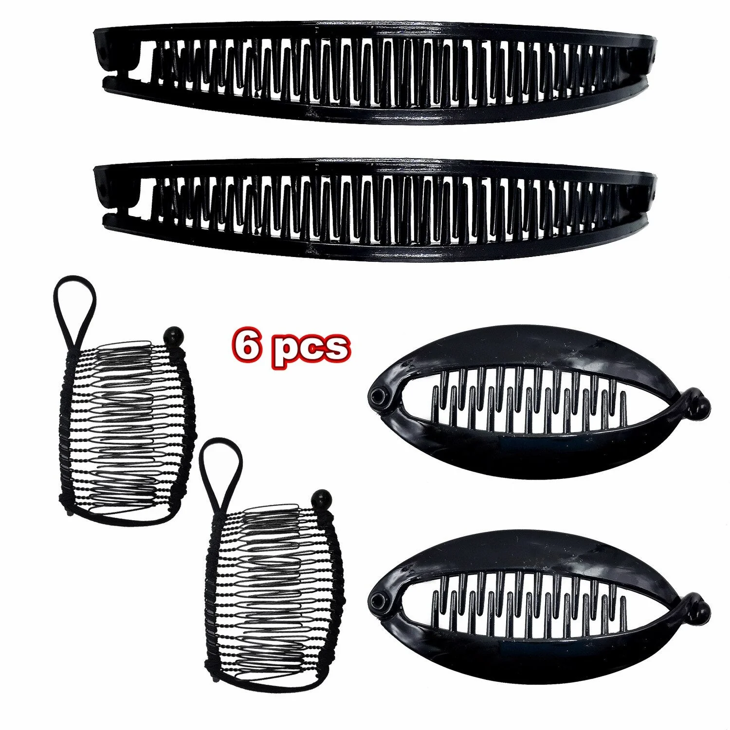 deanwangkt Fish clip set-Banana hair clips Fish hairpin combs Fashion combs Hot style Ponytail Banana clip hair combs Flat clamp for women - Deanwangkt