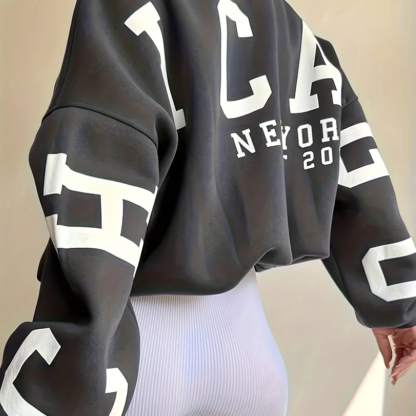 Letter Print Pullover Sweatshirt, Casual Long Sleeve Crew Neck Sweatshirt For Fall & Winter, Women's Clothing - Deanwangkt