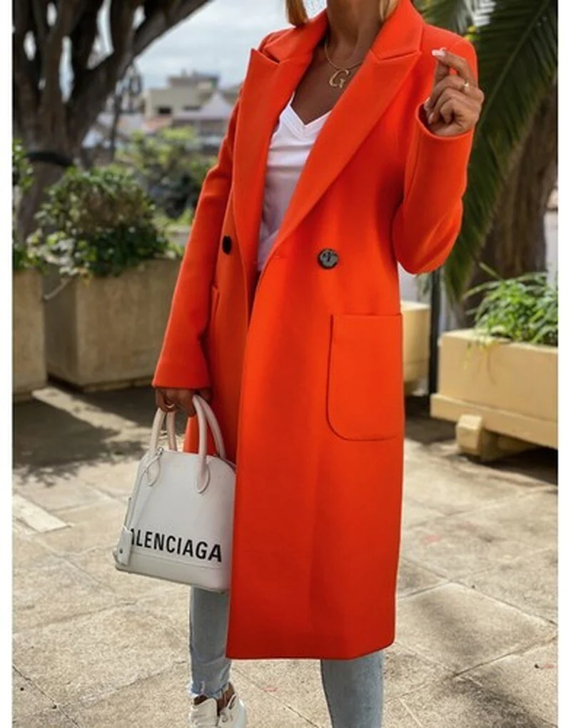 deanwangkt Warm Fashion Loose Casual Long Coat Women Autumn Winter New Thin Jacket Coats Tops Loose Plus Size Oversized Coat Outwears 12644 - Deanwangkt