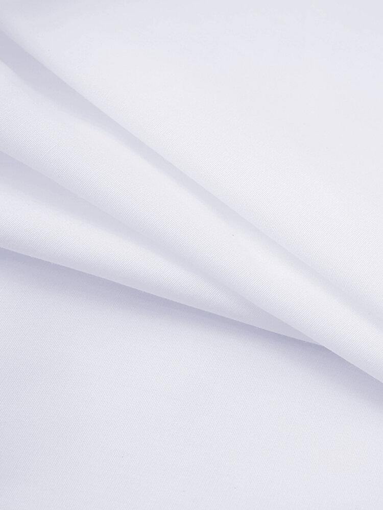 deanwangkt Women Vintage Irregular Hem Lapel Solid Color Cotton Lace-Up Long Sleeve Dress - Deanwangkt