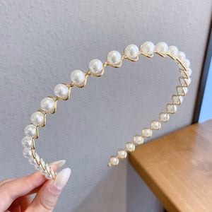 deanwangkt Hairbands New Luxury Big Pearl Bezel Women Girls Bow Sunflower Female Hair Hoops Hair Accessories Fashion Jewelry Headband - Deanwangkt