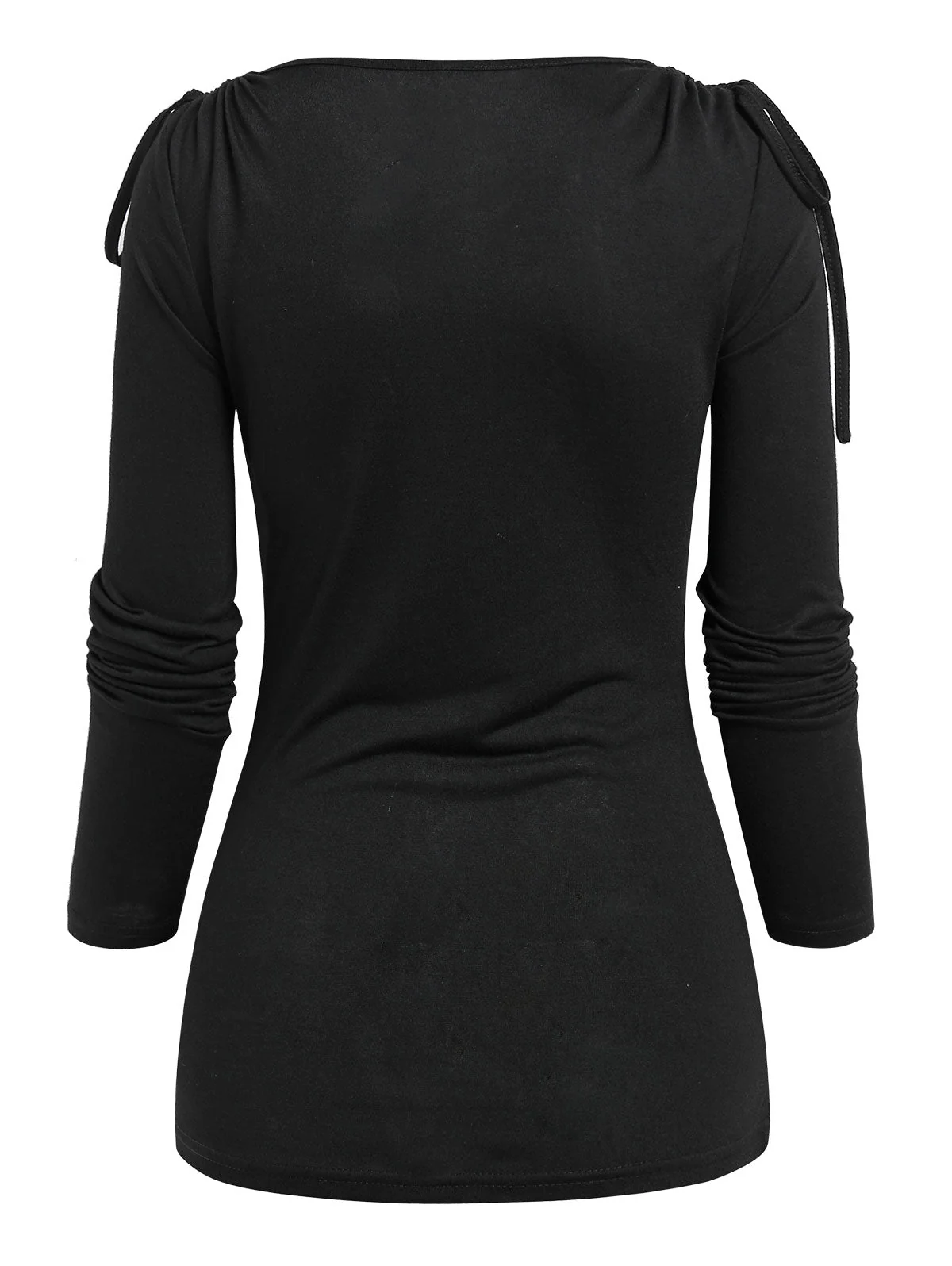 deanwangkt   Cowl Neck Cinched O Ring Tee Long Sleeve Loose Tops  Women's Spring Autumn Style Blouses Shirt - Deanwangkt