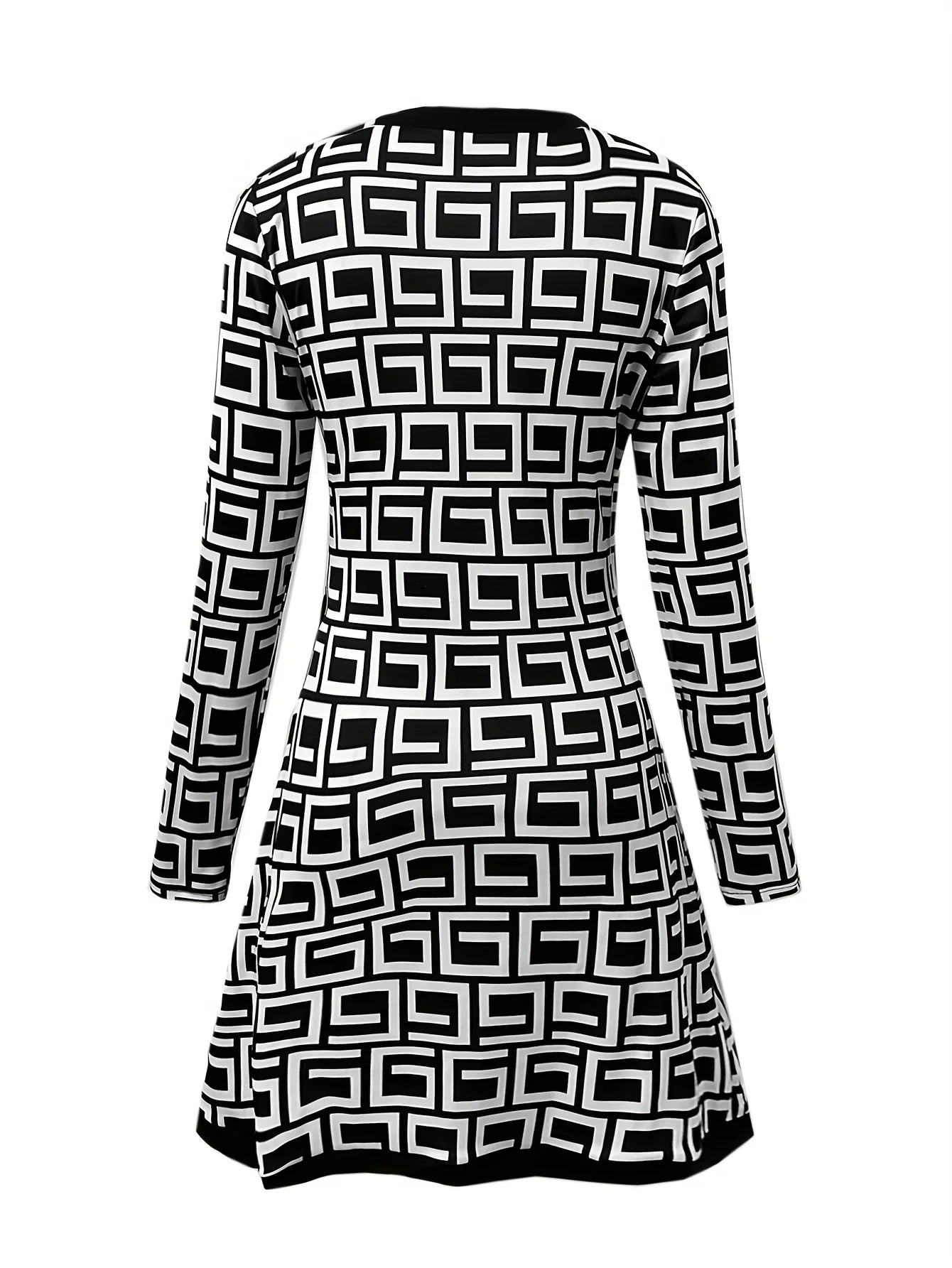 deanwangkt-1 Allover Print Split T-shirt, Casual Asymmetrical Long Sleeve T-shirt, Women's Clothing - Deanwangkt