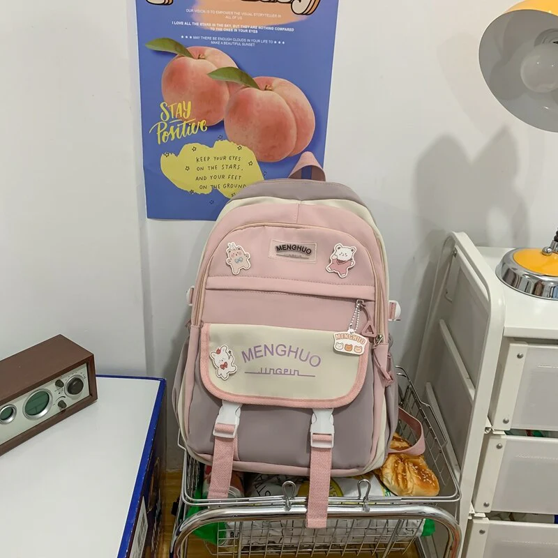 Back to school  High Shool Girls Fashion Bagpack Waterproof College Laptop Backpack Cute Student Bookbag Women Travel Mochila Kawaii - Deanwangkt