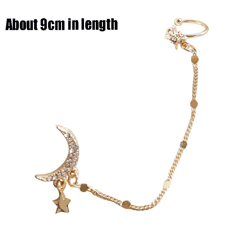 deanwangkt  Women Girls Punk One-piece Earrings Butterfly Cross Pendant Tassel Clip Earrings Ear Studs Alloy Dangle Earring Jewelry Gift - Deanwangkt