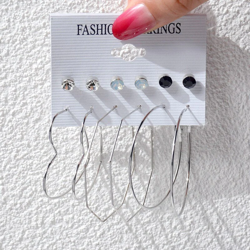 DEANWANGKT 23 Styles Women Earring Set Fashion Jewelry Gold Metal Big Hoop Dangle Drop Earing Butterfly Tassel Geometric Punk Brincos Femme - Deanwangkt