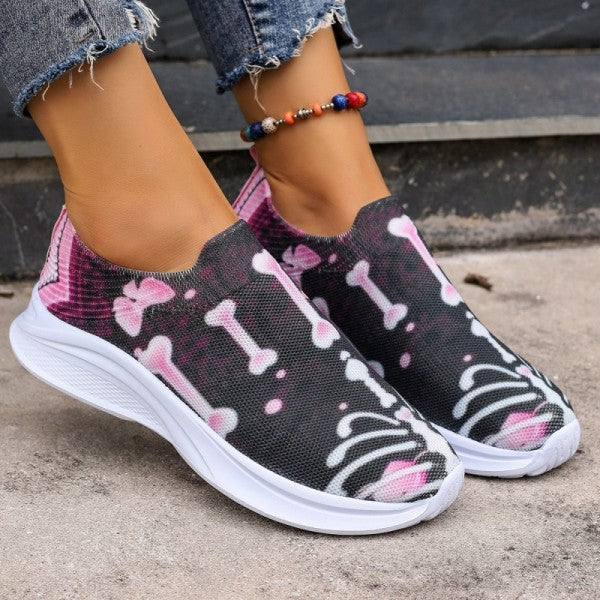 deanwangkt - Purple Casual Patchwork Printing Round Comfortable Out Door Shoes - Deanwangkt