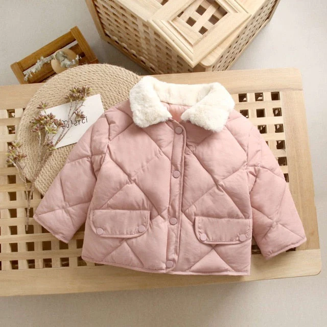 deanwangkt  New Winter Children's Warm Cotton Jackets Girls Clothes Kids&Babys Rabbit Fur Collar Coats Korean Style For Boys Outerwears - Deanwangkt
