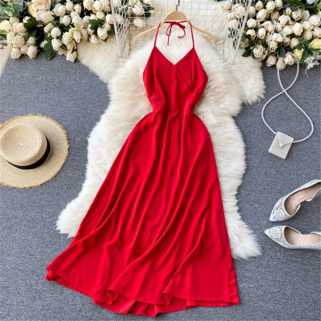 Women Sexy Satin Evening Dress Summer Off Shoulder High Waist Party Long Dresses Female Elegant Beach Robe Vestidos - Deanwangkt
