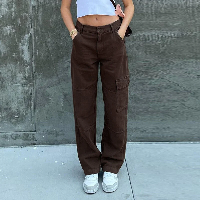 deanwangkt Low Waist Straight Pants Women Casual Trousers Wide Leg Pants Solid Slim Trousers Women Stretch Jeans Fashion Pantalones - Deanwangkt