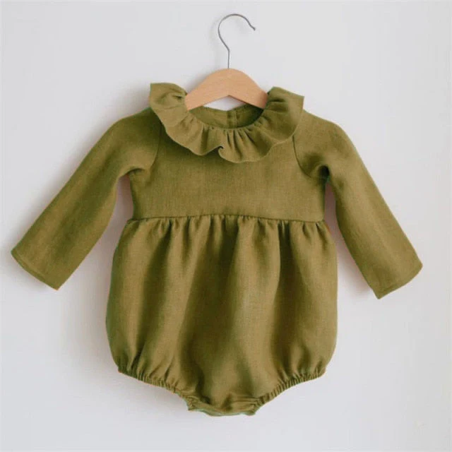 Baby Girl Rompers for 0-24M Long Sleeve Romper Jumpsuits One-piece New Fashion 100% Organic Cotton Newborn Baby Girl Clothes - Deanwangkt