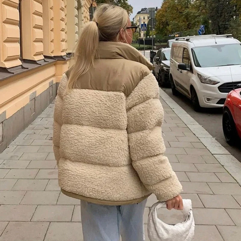deanwangkt Thick Warm Teddy Jacket Women Winter Suede Fur Fleece Jacket Coat Faux Shearling Outerwear Coats Female Lamb Puffer Jackets Man - Deanwangkt