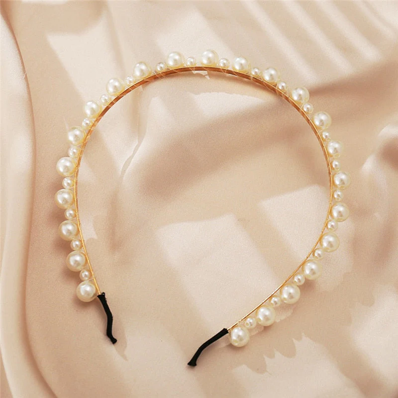 deanwangkt Hairbands New Luxury Big Pearl Bezel Women Girls Bow Sunflower Female Hair Hoops Hair Accessories Fashion Jewelry Headband - Deanwangkt