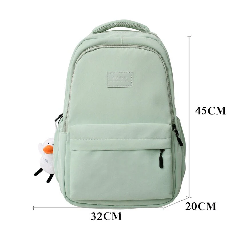 BACK TO SCHOOL   Womens Fashion Backpack Cute Nylon Lady Mochila School Bag for Teenager Girls Kawaii Waterproof Travel Rucksack Black - Deanwangkt